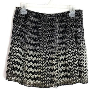 Madewell Ombre Chevron Pleat Skirt Womens Size 2 - XS Style 34715 Black Ivory